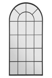 "Mirroroutlet Arcus - Black Framed Arched Window Garden Mirror 71"" X 33.5"" (180 X 85Cm)" - thumbnail 3