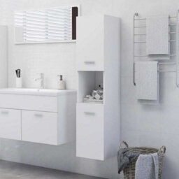 Berkfield Sturdy Bathroom Cabinet White 30X30X130 Cm Engineered Wood - thumbnail 2