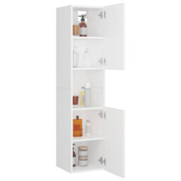 Berkfield Sturdy Bathroom Cabinet White 30X30X130 Cm Engineered Wood - thumbnail 4