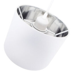 Happy Homewares Modern White Cotton Fabric Small 8 Lamp Shade With Shiny Silver Inner - thumbnail 3