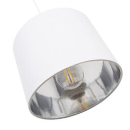 Happy Homewares Modern White Cotton Fabric Small 8 Lamp Shade With Shiny Silver Inner - thumbnail 4