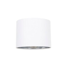 Happy Homewares Modern White Cotton Fabric Small 8 Lamp Shade With Shiny Silver Inner