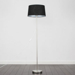 Valuelights Charles Brushed Chrome Floor Lamp With Black Linen Shade - thumbnail 5
