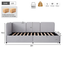 Velvet Ottoman Daybed With Storage - thumbnail 7