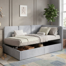 Velvet Ottoman Daybed With Storage - thumbnail 4