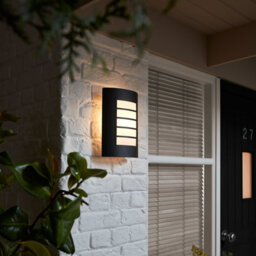 GoodHome Grandy Fixed Matt Dark Grey Mains-Powered Outdoor [E27] Light Bulb Required (Not Included). Check Bulb Dimensions In Relation To Space Available. Wall Light - thumbnail 1