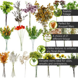 Pegdev - Pdl - Pack Of 6 X 65Cm Golden Leaves Artificial Foliage For Flower Arrangement And Seasonal Décor - thumbnail 2