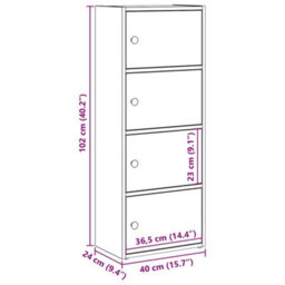 Vidaxl Bookcase Grey Sonoma 40X24X102 Cm Engineered Wood - thumbnail 3