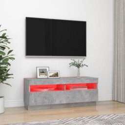 Vidaxl Tv Cabinet With Led Lights Concrete Grey 100X35X40 Cm - thumbnail 3