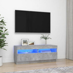 Vidaxl Tv Cabinet With Led Lights Concrete Grey 100X35X40 Cm - thumbnail 1