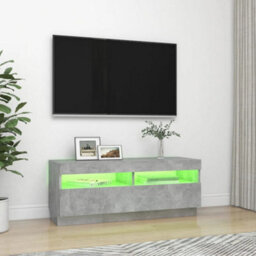 Vidaxl Tv Cabinet With Led Lights Concrete Grey 100X35X40 Cm - thumbnail 4