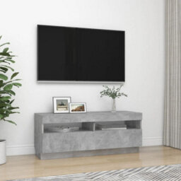 Vidaxl Tv Cabinet With Led Lights Concrete Grey 100X35X40 Cm - thumbnail 6