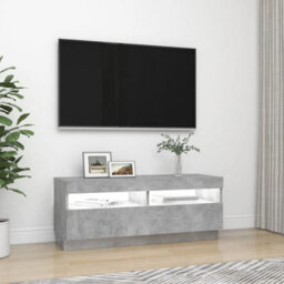 Vidaxl Tv Cabinet With Led Lights Concrete Grey 100X35X40 Cm - thumbnail 5
