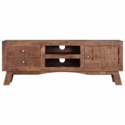 Berkfield Tv Cabinet 110X30X40 Cm Rough Mango Wood - thumbnail 4