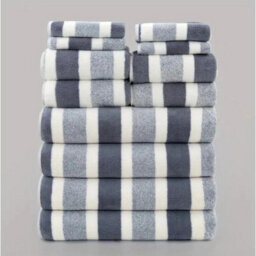 12Pcs Towel Bale Set Soft Absorbent Bathroom Towels With Elegant Woven Stripe Uk - Green - thumbnail 2