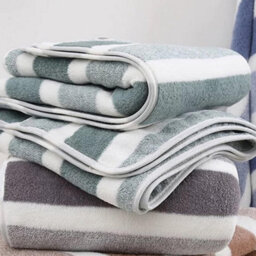 12Pcs Towel Bale Set Soft Absorbent Bathroom Towels With Elegant Woven Stripe Uk - Green - thumbnail 6