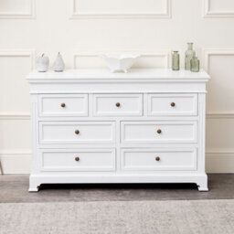 Melody Maison Large White 7 Drawer Chest Of Drawers - Daventry White Range