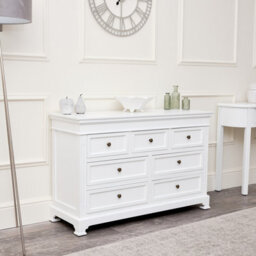 Melody Maison Large White 7 Drawer Chest Of Drawers - Daventry White Range - thumbnail 3