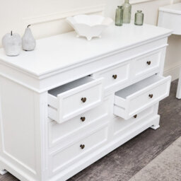 Melody Maison Large White 7 Drawer Chest Of Drawers - Daventry White Range - thumbnail 4