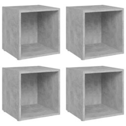 Berkfield Tv Cabinets 4 Pcs Concrete Grey 37X35X37 Cm Engineered Wood - thumbnail 2