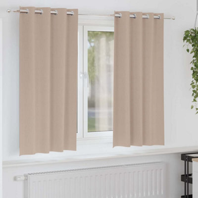 Berkfield Curtains With Curtains 2 Pcs Taupe 175 X 140 Cm Polyester - image 1