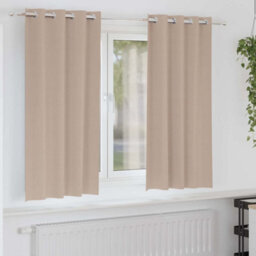 Berkfield Curtains With Curtains 2 Pcs Taupe 175 X 140 Cm Polyester - thumbnail 1