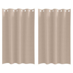 Berkfield Curtains With Curtains 2 Pcs Taupe 175 X 140 Cm Polyester - thumbnail 2