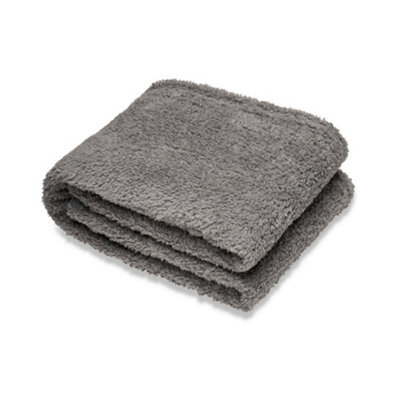 Ribbon Teddy Fleece Throw Grey (One Size)