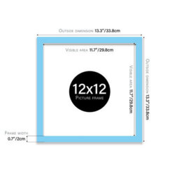 12X12 Light Blue Picture Frame (30.5 X 30.5Cm) Poster, Photo, Artwork, Gallery Wall Or Print - thumbnail 3