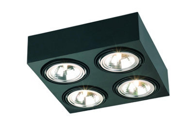Luminosa Lighting Luminosa Rodos Quad Surface Mounted Downlight Black Structure - image 1