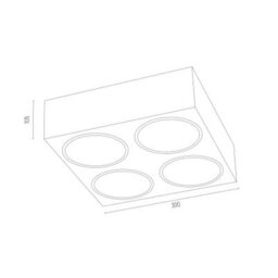 Luminosa Lighting Luminosa Rodos Quad Surface Mounted Downlight Black Structure - thumbnail 2