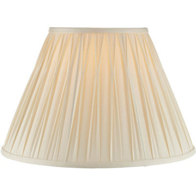 "Loops 16"" Tapered Lamp Shade - Ivory Silk Pinched Pleats Fabric Cover - Table Light" - image 1