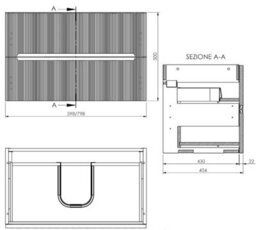 Aveli 800mm Bathroom Vanity Unit Grey Marble Countertop Wall Hung Black Fluted Unit - thumbnail 5