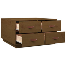 Berkfield Coffee Table Honey Brown 80X80X45 Cm Solid Wood Pine - thumbnail 7