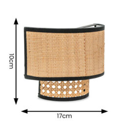 Valuelights Grant Plug In Natural Rattan Wicker Cane Easy Fit Wall Light - Bulb Included - thumbnail 5