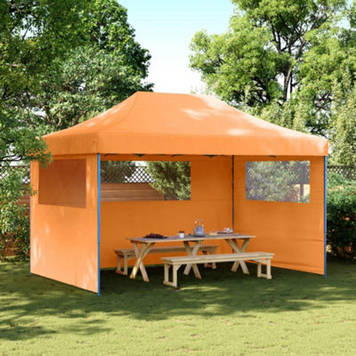 Walplus Foldable Party Tent Garden Gazebo Canopy Pop-Up With 3 Sidewalls Orange - image 1
