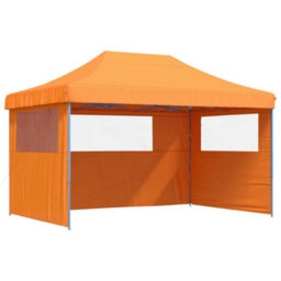 Walplus Foldable Party Tent Garden Gazebo Canopy Pop-Up With 3 Sidewalls Orange - thumbnail 2