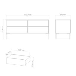 Marsala Ready Assembled Matt Red 4 Drawer Chest (H)515mm (W)1130mm (D)395mm - thumbnail 7