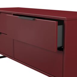 Marsala Ready Assembled Matt Red 4 Drawer Chest (H)515mm (W)1130mm (D)395mm - thumbnail 4