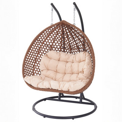 Henley Double Swing Egg Pod Chair - Cream - image 1