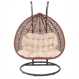 Henley Double Swing Egg Pod Chair - Cream - thumbnail 7