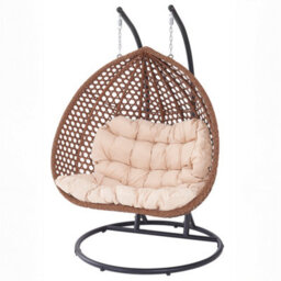 Henley Double Swing Egg Pod Chair - Cream