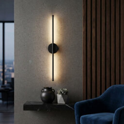 Black Led Wall Light 5400Mah With Remote Controller 1Pc - thumbnail 2