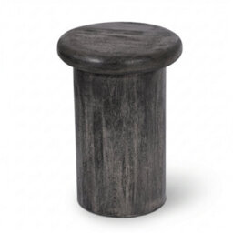 Elm Home And Garden Regent Solid Mango Wood Side Table Grey 53Cm H X 38Cm W X 38Cm D - thumbnail 4