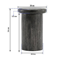 Elm Home And Garden Regent Solid Mango Wood Side Table Grey 53Cm H X 38Cm W X 38Cm D - thumbnail 6