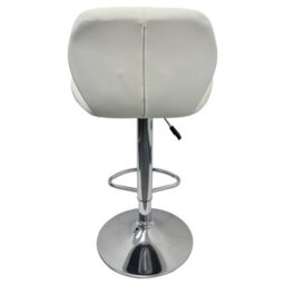 Neel Blue Swivel Bar Stool, Adjustable Height Faux Leather Breakfast Modern Chair, White - thumbnail 3