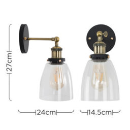 Valuelights Ambrose Retro Style Antique Brass And Black Metal Adjustable Knuckle Joint Wall Light Fitting - thumbnail 7