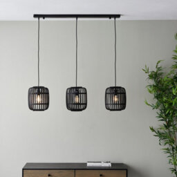 Luminosa Lighting Luminosa Mathias Bar Pendant Ceiling Lamp, Dark Bamboo, Plywood With Matt Black Paint - thumbnail 5
