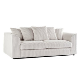 Darnall 3+2 Seater Fabric Sofa Set Scatter Back Soft Jumbo Cord Corner Sofa Modern Design For Living Room - Cream