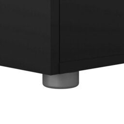 Wyld Haus Daejeon Black Wooden Bedside Table - 2 Drawer Nightstand - thumbnail 7